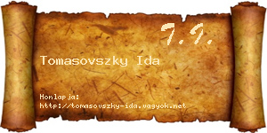 Tomasovszky Ida névjegykártya